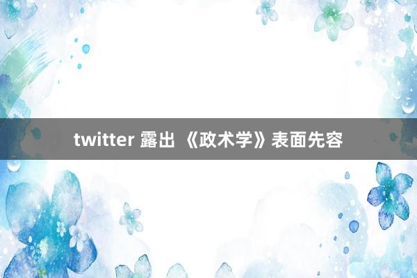 twitter 露出 《政术学》表面先容