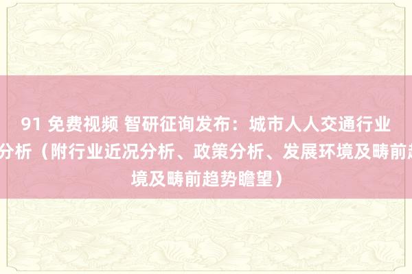 91 免费视频 智研征询发布：城市人人交通行业商场远景分析（附行业近况分析、政策分析、发展环境及畴前趋势瞻望）