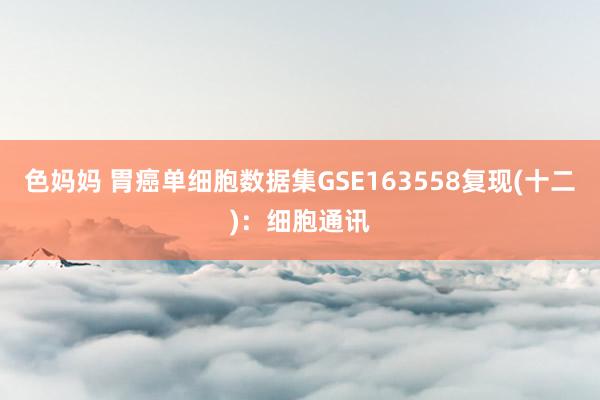 色妈妈 胃癌单细胞数据集GSE163558复现(十二)：细胞通讯