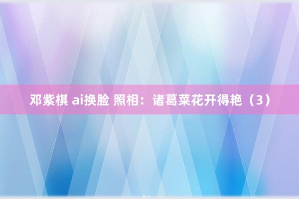邓紫棋 ai换脸 照相：诸葛菜花开得艳（3）